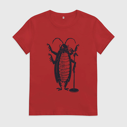 Женская футболка Тараканчик певец / Красный – фото 1