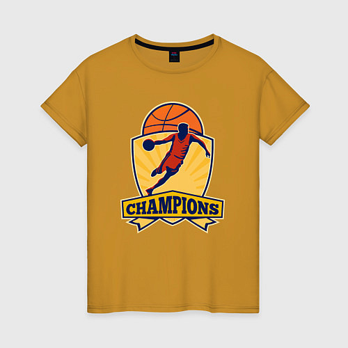 Женская футболка Champion basketball / Горчичный – фото 1