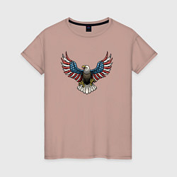 Футболка хлопковая женская Eagle - America, цвет: пыльно-розовый
