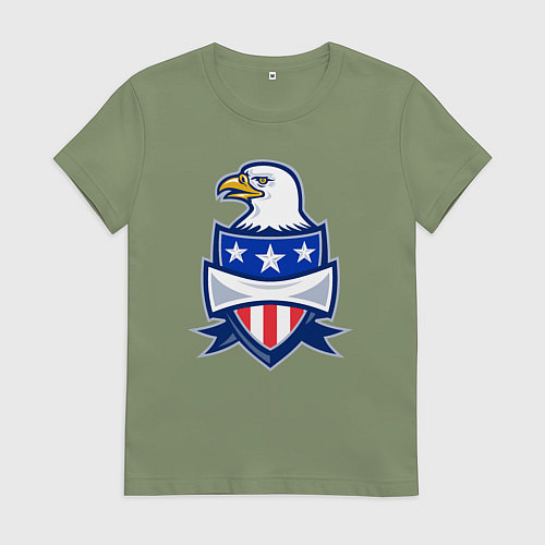 Женская футболка Орёл и американский щит / Авокадо – фото 1
