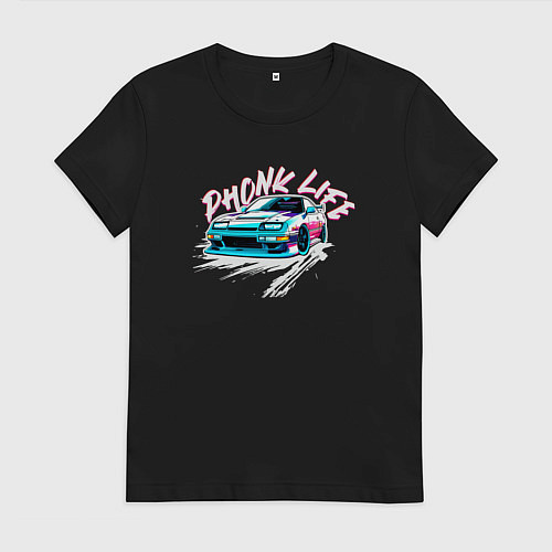 Женская футболка Phonk life белый / Черный – фото 1