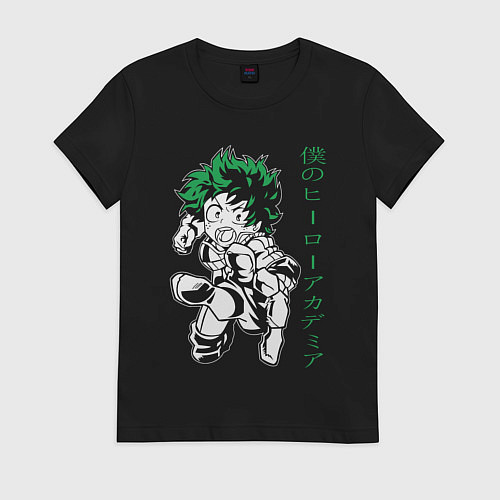 Женская футболка Моя геройская академия Изуку Мидория Деку / Черный – фото 1