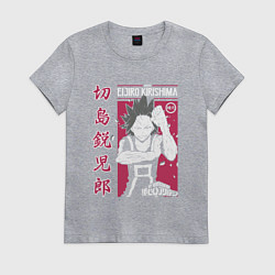 Футболка хлопковая женская Моя геройская академия My Hero Academia Эйдзиро Ки, цвет: меланж