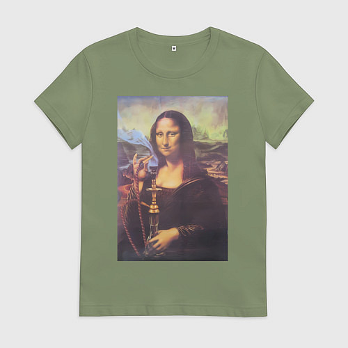 Женская футболка Мона Лиза с кальяном / Авокадо – фото 1