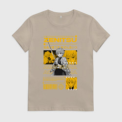 Футболка хлопковая женская Зеницу Клинок рассекающий демонов стиль, цвет: миндальный