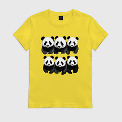 Женская футболка Шесть панд