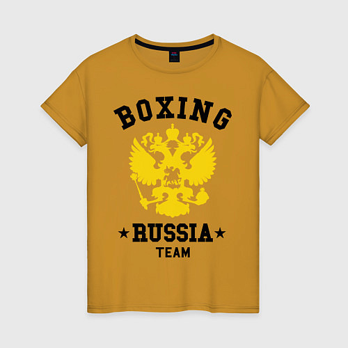 Женская футболка Boxing Russia Team / Горчичный – фото 1