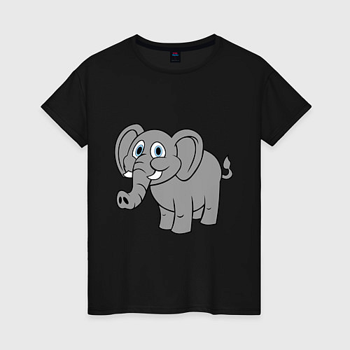 Женская футболка Милый слоник / Черный – фото 1