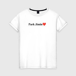 Футболка хлопковая женская BTS Park Jimin, цвет: белый
