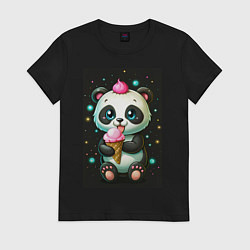 Женская футболка Панда с мороженым