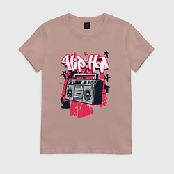 Футболка хлопковая женская Boombox hip-hop, цвет: пыльно-розовый