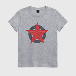 Футболка хлопковая женская Red star symbol, цвет: меланж