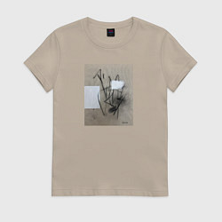 Футболка хлопковая женская Graphic abstract, цвет: миндальный