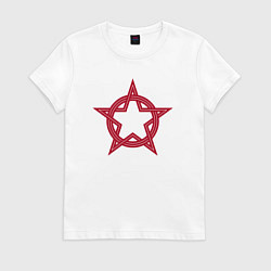 Футболка хлопковая женская Red star USSR, цвет: белый
