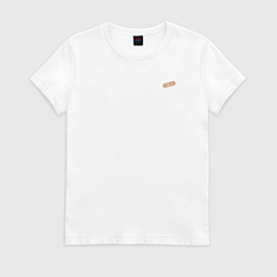 Футболка хлопковая женская Я в порядке пластырь с надписью, цвет: белый