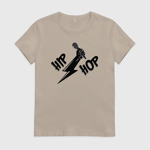 Женская футболка Хип-хоп музыка / Миндальный – фото 1