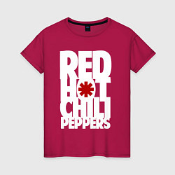 Футболка хлопковая женская RHCP - title and logo, цвет: маджента