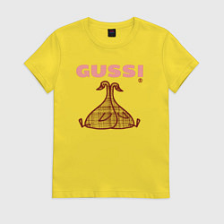 Женская футболка Гусси - два гуся - в клетку