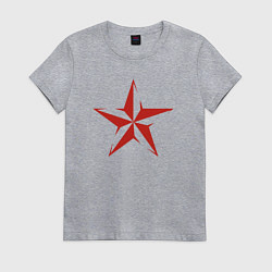 Футболка хлопковая женская Звёздочка СССР, цвет: меланж