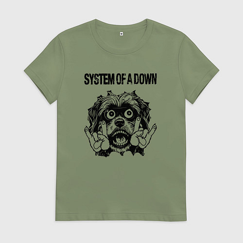 Женская футболка System of a Down - rock dog / Авокадо – фото 1
