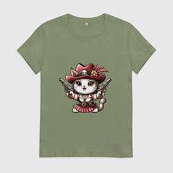 Женская футболка Отважная кошечка пират