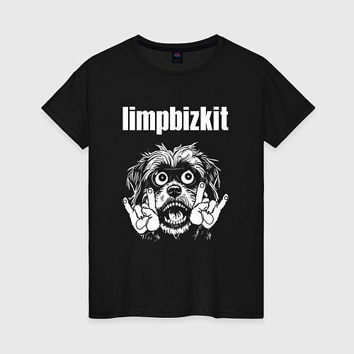 Женская футболка Limp Bizkit rock dog / Черный – фото 1