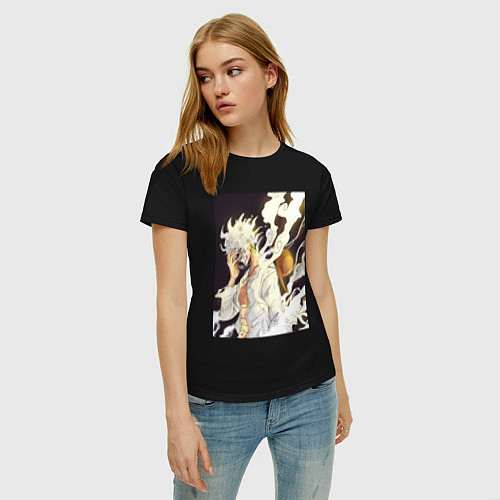 Женская футболка Ван-Пис Луффи джойбой / Черный – фото 3