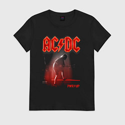 Футболка хлопковая женская AC DC Power up - Angus Young, цвет: черный