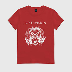 Футболка хлопковая женская Joy Division rock dog, цвет: красный