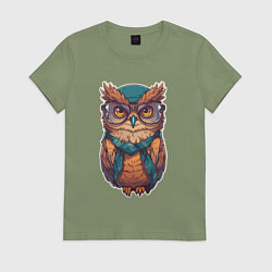 Женская футболка Сова хипстер в очках