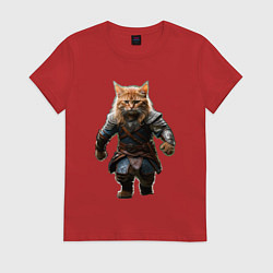 Женская футболка Кот викинг