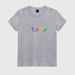 Футболка хлопковая женская Наскальные танцы, цвет: меланж