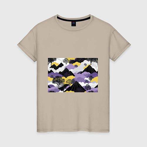 Женская футболка Япония горы / Миндальный – фото 1