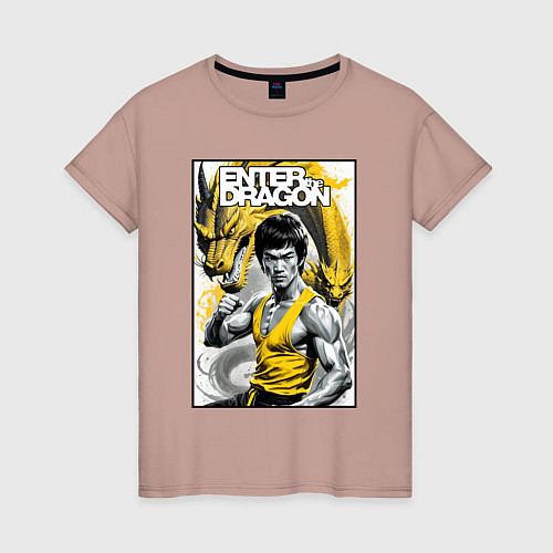 Женская футболка Выход дракона - Брюс Ли / Пыльно-розовый – фото 1