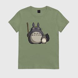 Женская футболка Тоторо вдвоем