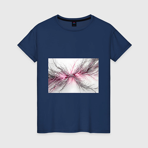 Женская футболка Электрическое сплетение / Тёмно-синий – фото 1