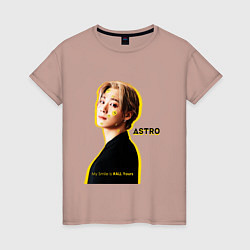 Футболка хлопковая женская Улыбка astro, цвет: пыльно-розовый