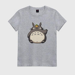 Женская футболка Тоторо машет лапкой