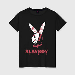 Футболка хлопковая женская Slayboy, цвет: черный