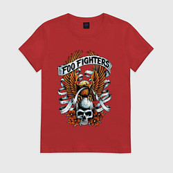 Футболка хлопковая женская Foo Fighters - eagle, цвет: красный