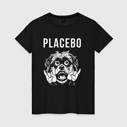 Футболка хлопковая женская Placebo rock dog, цвет: черный