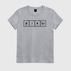 Футболка хлопковая женская Байкерский состав, цвет: меланж