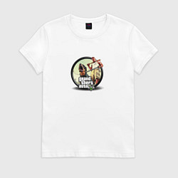 Футболка хлопковая женская Grand Theft Auto V logotype, цвет: белый