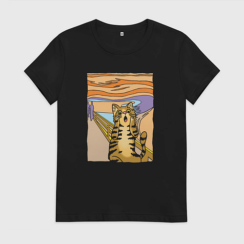 Женская футболка Кот крик / Черный – фото 1