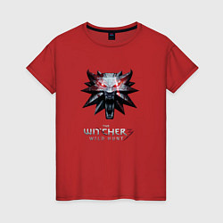 Футболка хлопковая женская The Witcher logo, цвет: красный