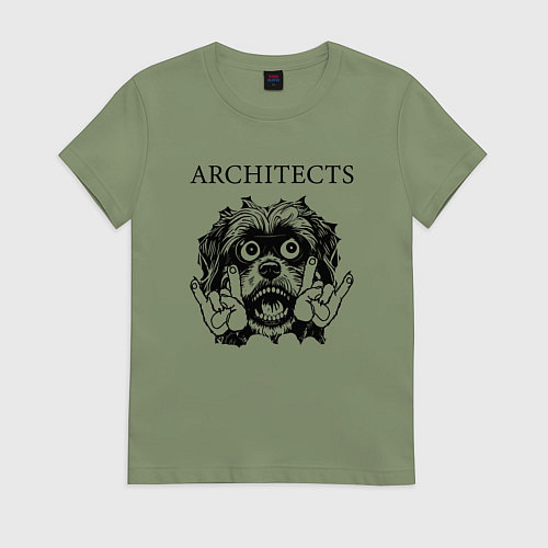 Женская футболка Architects - rock dog / Авокадо – фото 1