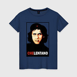 Футболка хлопковая женская Che guevara - Chelentano, цвет: тёмно-синий