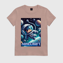 Женская футболка Космонавт оторвавшийся от космолёта - Майнкрафт