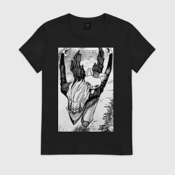 Футболка хлопковая женская Дандадан: Кэн Такакура, цвет: черный