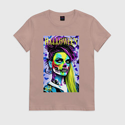 Женская футболка Halloween zombie - magazin cover